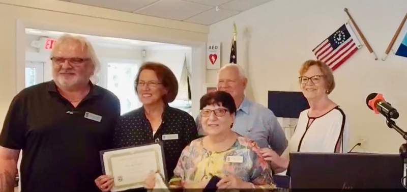 Chris Cichorek, Wendy Frieder, Nancy Archer, Chris Widing and Mayor Linda Hudson 